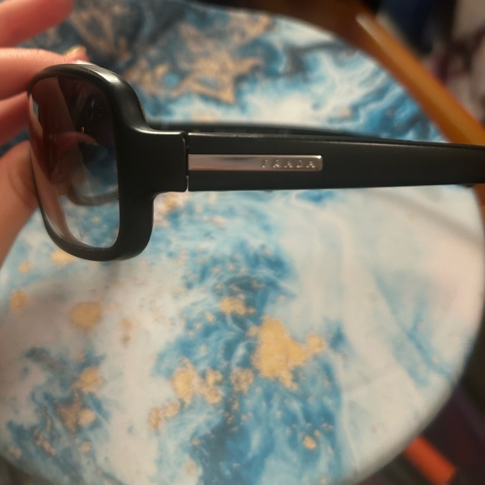 PRADA rare vintage sunglasses SPR10D Black Shield Wrap italy - Picture 7 of 8